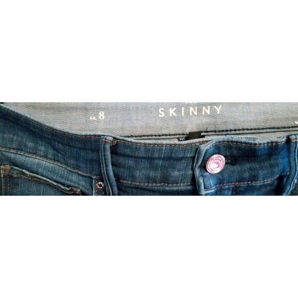 White House Black Market Jeans Women's Size 8 Med Blue Wash The Skinny High Rise - Picture 2 of 9